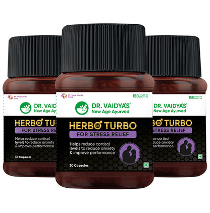 Dr. Vaidya's Herbo 24 Turbo Capsule Made For Stress Relief (30 Capsules Each) - Classic Derma
