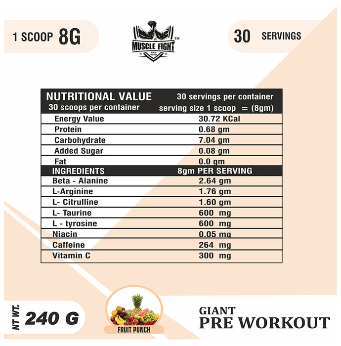 Muscle Fight Giant Pre Workout Mango