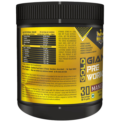 Muscle Fight Gold Giant Pre Workout Mango