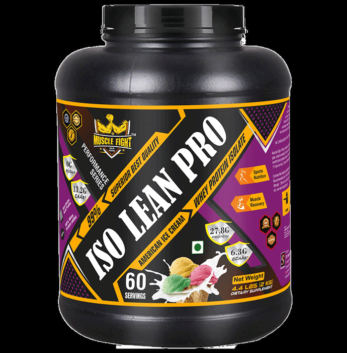 Muscle Fight ISO Lean Pro Whey Protein Powder American Ice Cream - Classic Derma