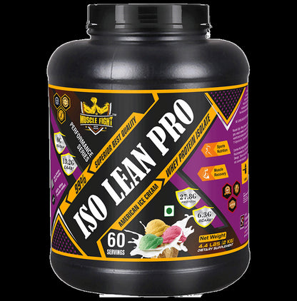 Muscle Fight ISO Lean Pro Whey Protein Powder American Ice Cream - Classic Derma