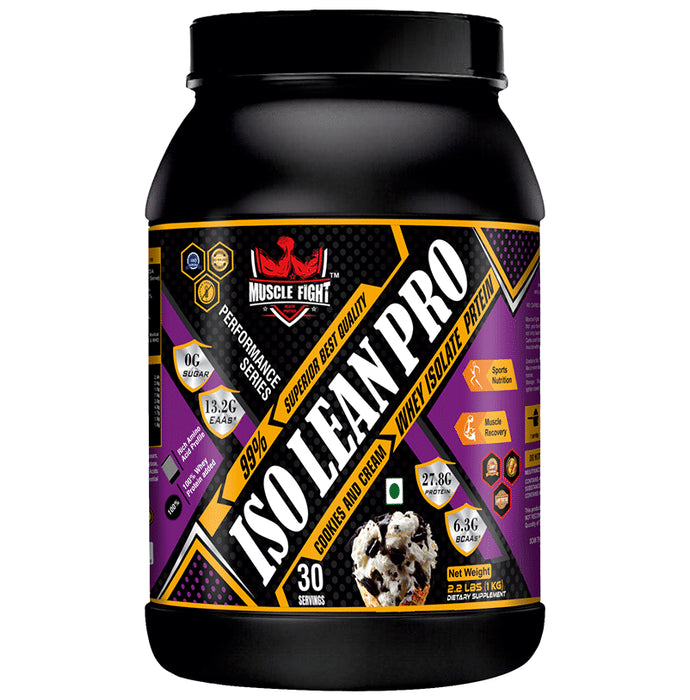 Muscle Fight ISO Lean Pro Whey Protein Powder Cookies and Cream - Classic Derma