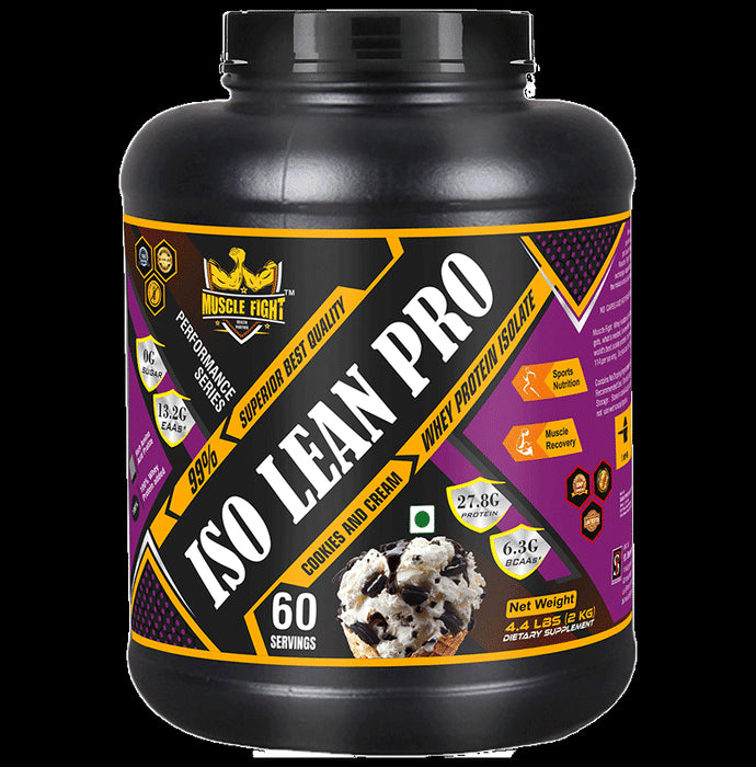 Muscle Fight ISO Lean Pro Whey Protein Powder Cookies and Cream - Classic Derma