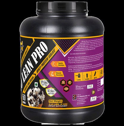 Muscle Fight ISO Lean Pro Whey Protein Powder Cookies and Cream