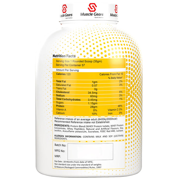 Muscle Gears Sports Nutrition 100% Performance Whey Protein Isolate