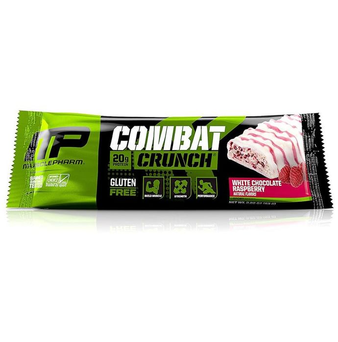 Muscle Pharm Combat Crunch Bars (63g Each) White Chocolate Raspberry - Classic Derma