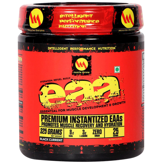 Muscle Throne L-Leucine Pre Workout EAA Powder Black Current - Classic Derma