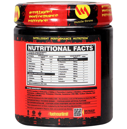 Muscle Throne L-Leucine Pre Workout EAA Powder Black Current