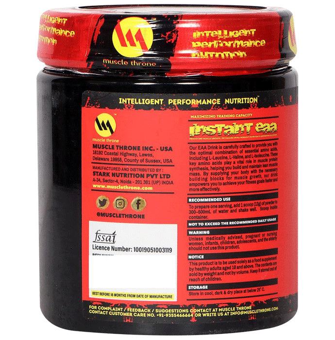 Muscle Throne L-Leucine Pre Workout EAA Powder Black Current