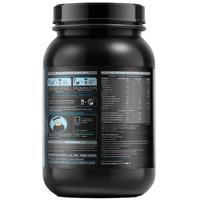 MuscleBlaze 100% Micellar Casein Slow Release Protein Powder | For Muscle Support | Chocolate