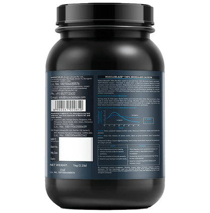 MuscleBlaze 100% Micellar Casein Slow Release Protein Powder | For Muscle Support | Chocolate