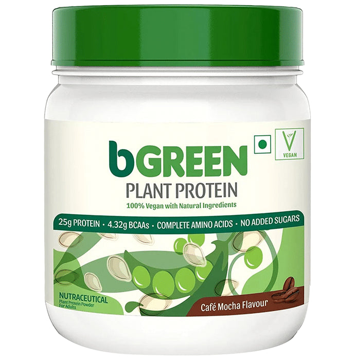 MuscleBlaze bGreen Plant Protein | For Muscle Gain, Immunity & Recovery | Cafe Mocha - Classic Derma