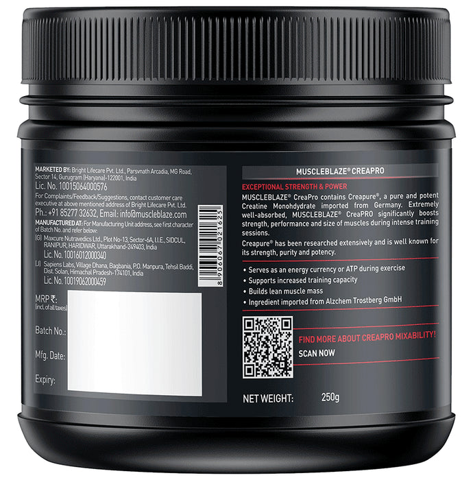 MuscleBlaze Creapro Creatine | With Creapure for Lean Muscles, Energy & Strength |