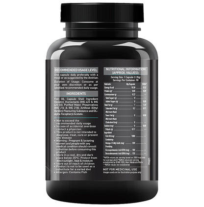 MuscleBlaze Fish Oil 1000mg | For Heart, Brain, Joint, Eyes & Immunity | Soft Gelatin Capsule