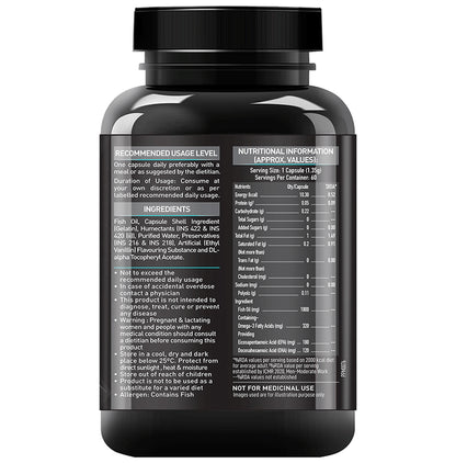 MuscleBlaze Fish Oil 1000mg | For Heart, Brain, Joint, Eyes & Immunity | Soft Gelatin Capsule