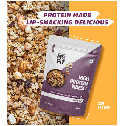 MuscleBlaze Fit High Protein Muesli 22 g Protein | Flavour Fruits & Nut