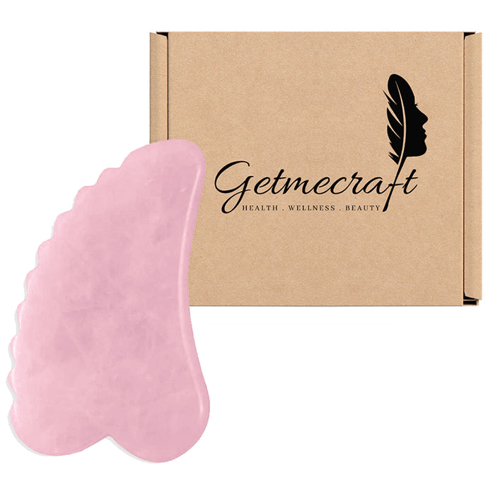 Get Me Craft Teeth Shape Rose Quartz Gua Sha Facial Tool - Classic Derma