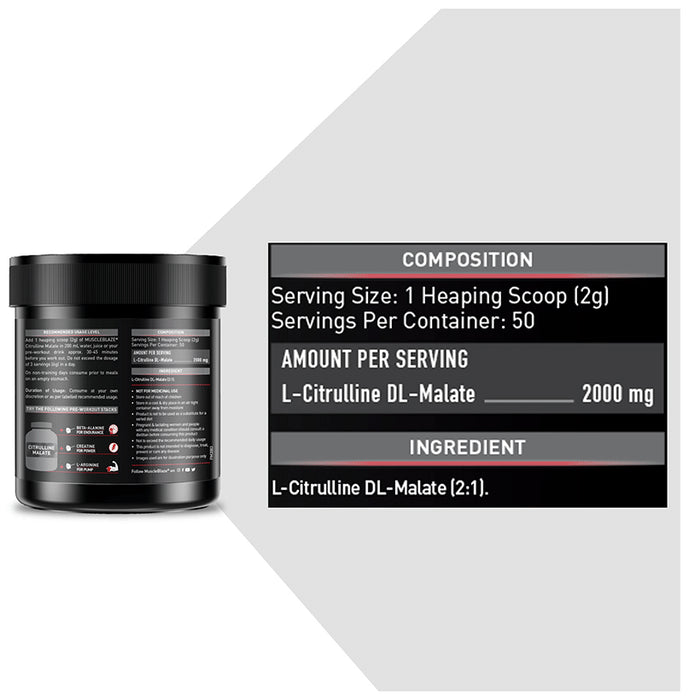MuscleBlaze L-Citrulline-DL-Malate | Powder for Endurance & Muscular Pump