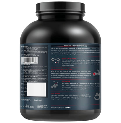 MuscleBlaze Mass Gainer XXL | With Digestive Enzymes | For Muscle Mass | Chocolate Flavour | Nutrition Booster