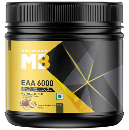MuscleBlaze MB EAA 6000 with 800 mg Hydration Blend & 5 mg Bioperine Powder Jamaican Strawberry - Classic Derma