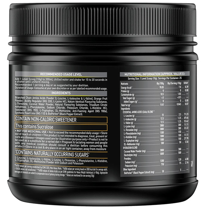 MuscleBlaze MB EAA 6000 with 800 mg Hydration Blend & 5 mg Bioperine Powder Orange