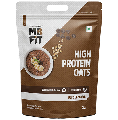 MuscleBlaze MB Fit 22g High Protein Oats | Flavour Dark Chocolate - Classic Derma