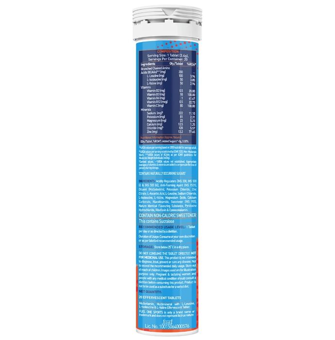 Muscleblaze MB Fuel One Sports Hydr8 Rehydration Formula Effervescent Tablet (20 Each) with Shaker 500ml Lemon