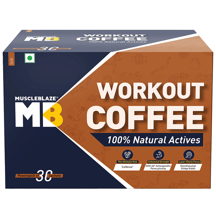 MuscleBlaze MB Workout Coffee Sachet (3.3gm Each) - Classic Derma