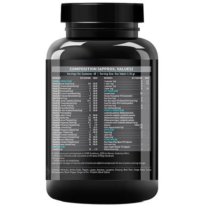 MuscleBlaze MB-Vite Multivitamin | With Amino Acids, Pre & Probiotic Blend | For Energy, Gut Health & Immunity | Tablet