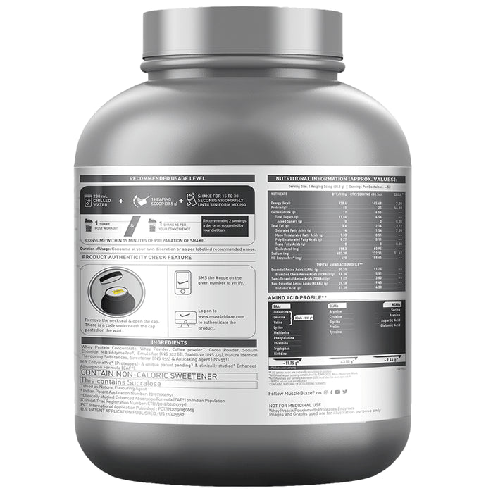 MuscleBlaze MuscleBlaze Biozyme Performance Whey Protein | For Muscle Gain | Improves Protein Absorption | Nutrition Care Powder Blue Tokai Coffee