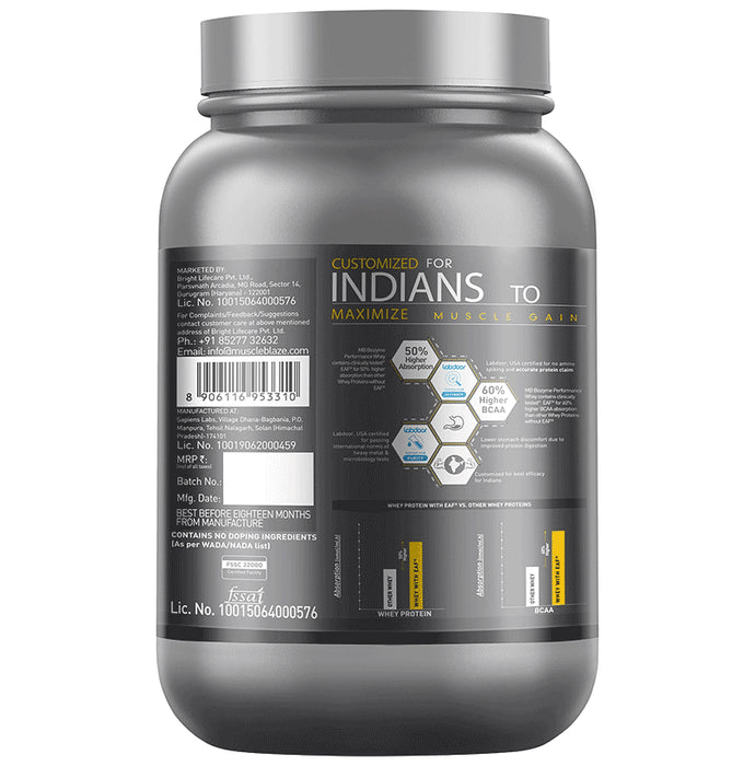 MuscleBlaze MuscleBlaze Biozyme Performance Whey Protein | For Muscle Gain | Improves Protein Absorption | Nutrition Care Powder Rich Chocolate with Shaker 650ml