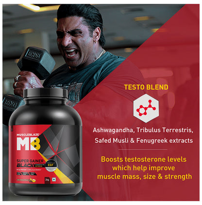 MuscleBlaze Super Gainer Black EGF Powder | No Added Sugar | Choco Banana