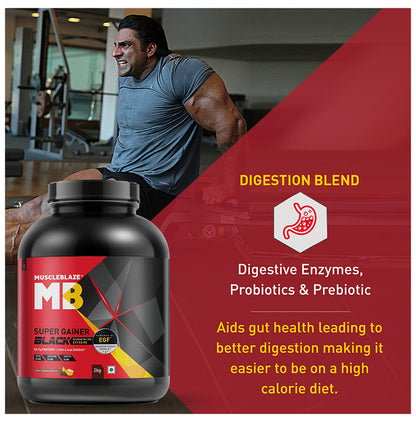 MuscleBlaze Super Gainer Black EGF Powder | No Added Sugar | Choco Banana