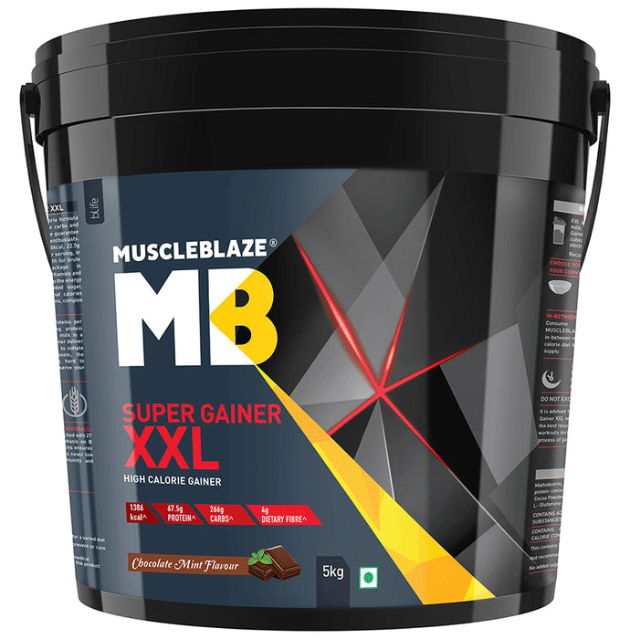 MuscleBlaze Super Gainer XXL for Muscle Growth | No Added Sugar | Chocolate Mint - Classic Derma