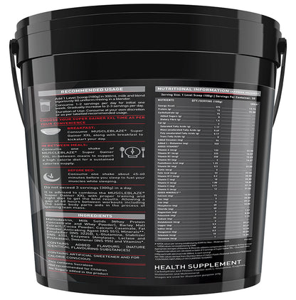 MuscleBlaze Super Gainer XXL for Muscle Growth | No Added Sugar | Chocolate Mint