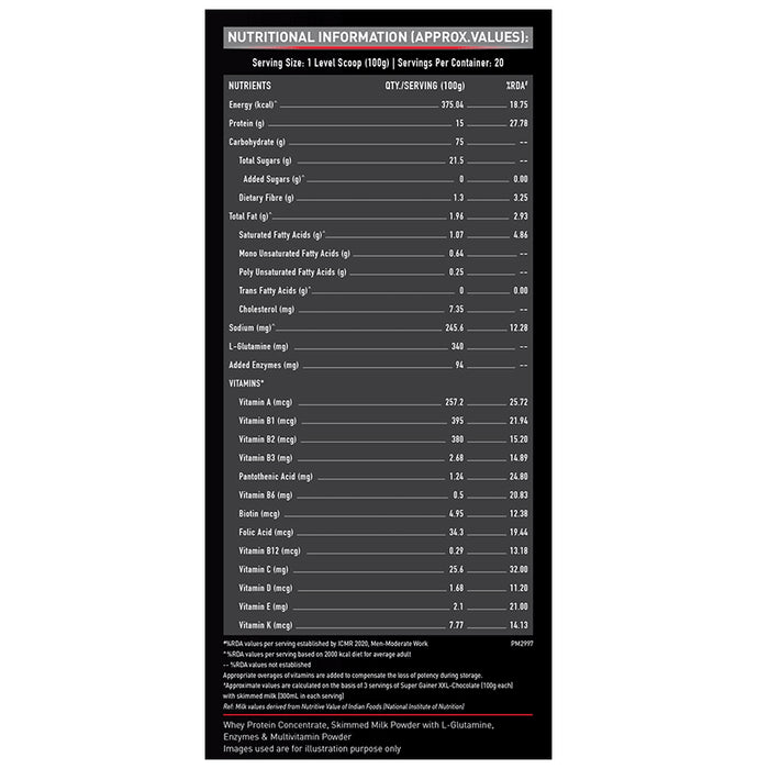 MuscleBlaze Super Gainer XXL for Muscle Growth | No Added Sugar | Powder Chocolate with Shaker 650ml