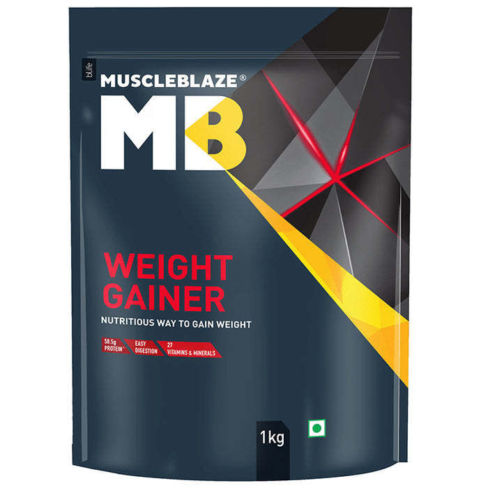 MuscleBlaze Weight Gainer | With Added Digezyme for Muscle Mass | Flavour Banana - Classic Derma
