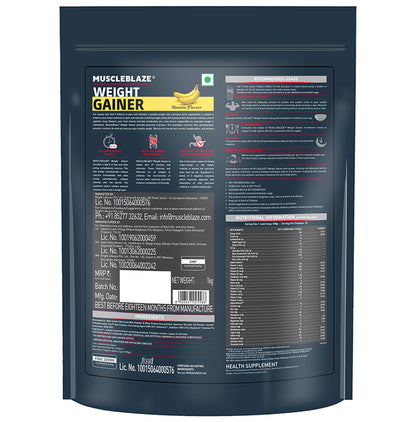 MuscleBlaze Weight Gainer | With Added Digezyme for Muscle Mass | Flavour Banana