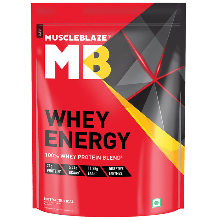 MuscleBlaze Whey Energy | With Digezyme & Multivitamins Blend | For Immunity | Powder - Classic Derma