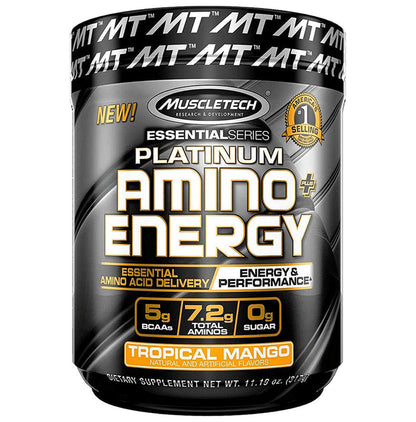 Muscletech Essential Series Platinum Amino+ Energy Tropical Mango - Classic Derma