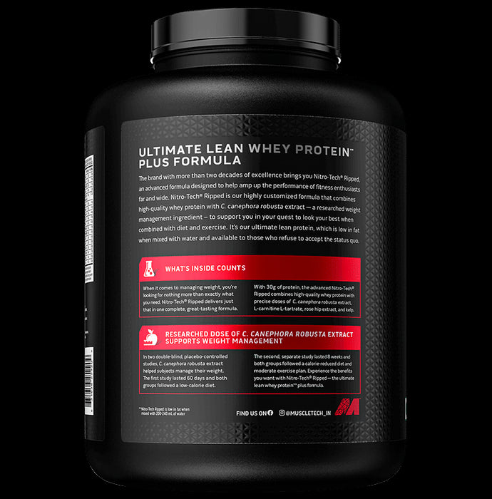 Muscletech Nitro Tech Ripped Powder Chocolate Fudge Brownie