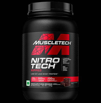 Muscletech Nitro Tech Ripped Powder Chocolate Fudge Brownie - Classic Derma