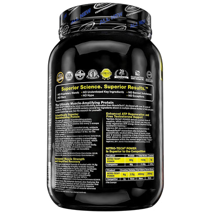 Muscletech Performance Series Nitro Tech Power Ultimate Muscle-Amplifying Protein Powder Triple Chocolate Supreme