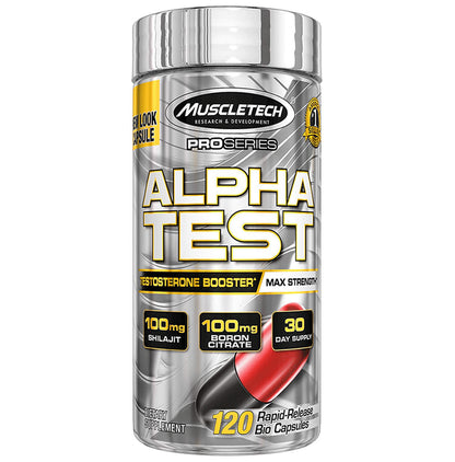 Muscletech Pro Series Alpha Test Testosterone Booster Max Strength Rapid-Release Bio Capsule - Classic Derma