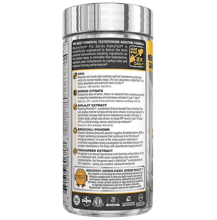 Muscletech Pro Series Alpha Test Testosterone Booster Max Strength Rapid-Release Bio Capsule