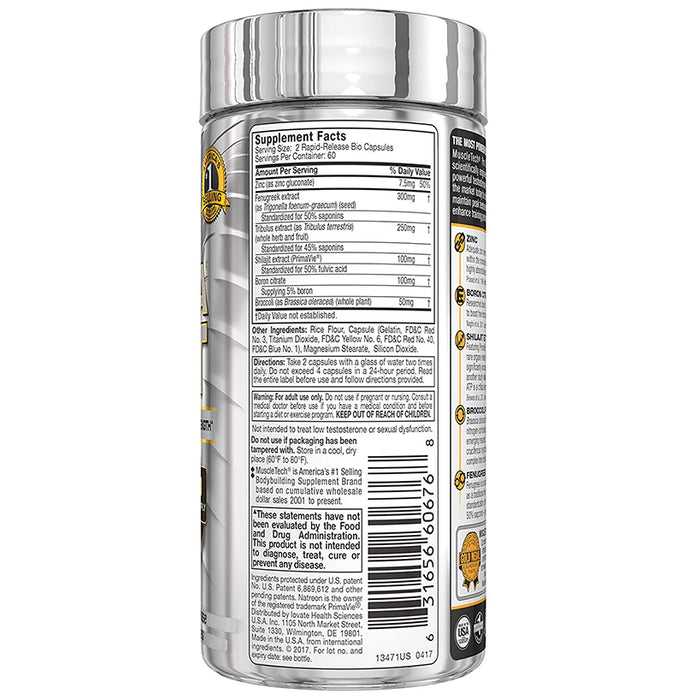 Muscletech Pro Series Alpha Test Testosterone Booster Max Strength Rapid-Release Bio Capsule