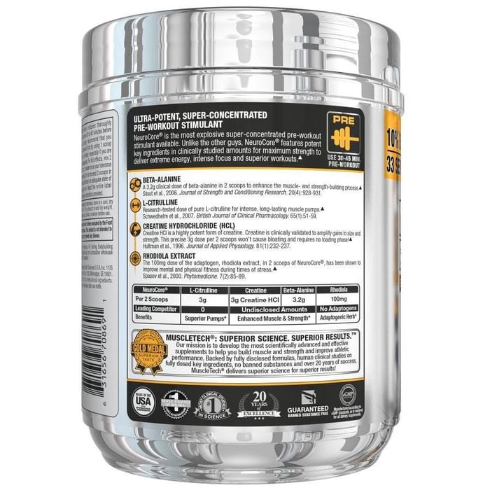 Muscletech Pro Series Neurocore Pre-Workout Powder Blue Raspberry