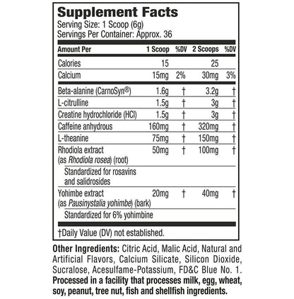 Muscletech Pro Series Neurocore Pre-Workout Powder Blue Raspberry