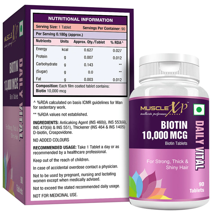 MuscleXP Biotin 10000mcg Daily Vital Tablet