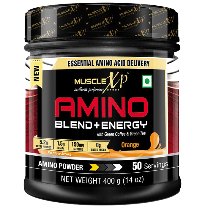 MuscleXP Combo Pack of Amino Blend + Energy Powder Orange (400gm) & 100% Whey Protein Double Chocolate (2kg)